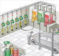 Auto Service Shop Lubrication Oil Dispensing System Design Drawing
