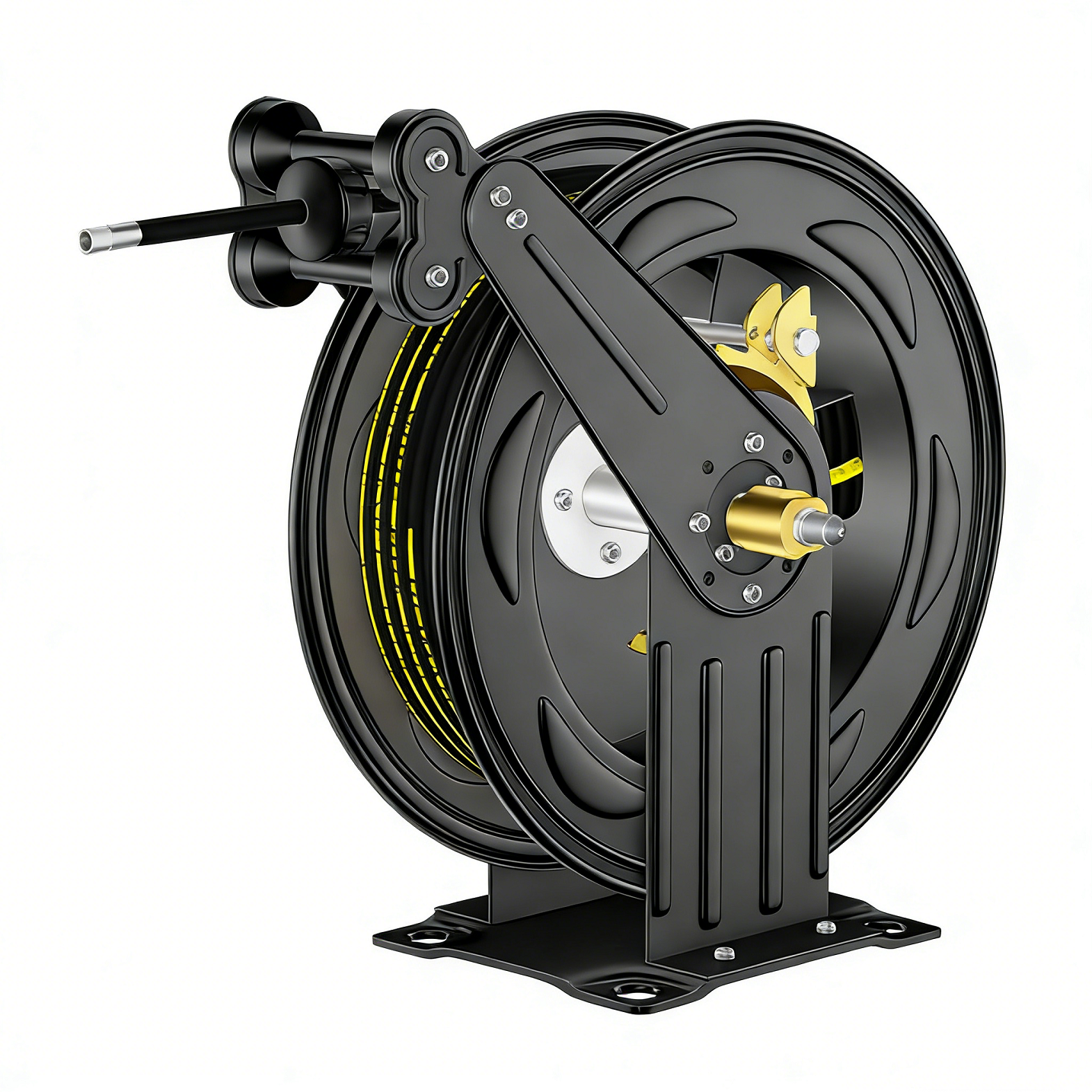 High-Pressure Grease Hose Reel｜Auto-Retractable｜5000PSI Heavy Duty｜Wall / Vehicle Mount